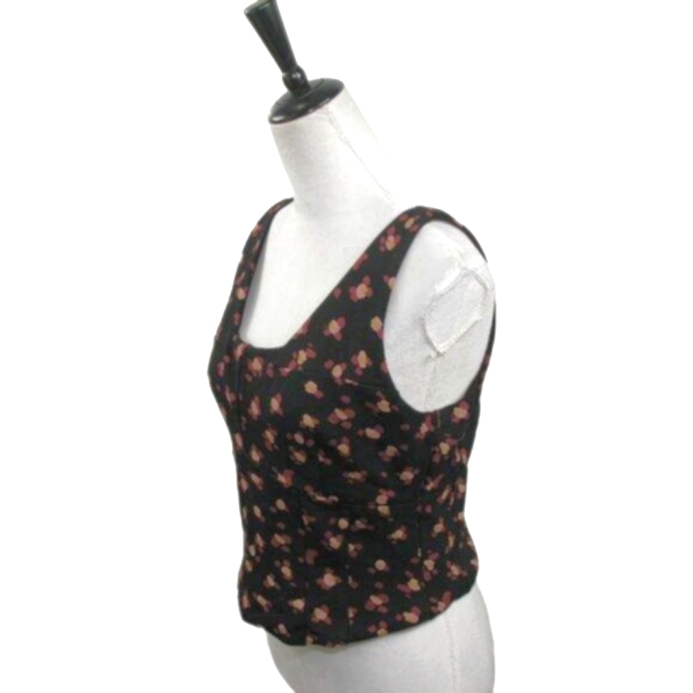 Cabi Distorted Flower Print Double Knit Cropped Tank Size Medium - Picture 3 of 6